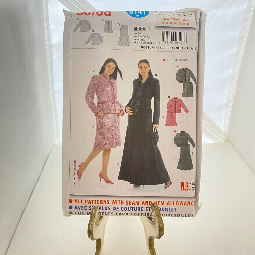 #8141 Burda Womens Suit Sewing Pattern Size 18-30